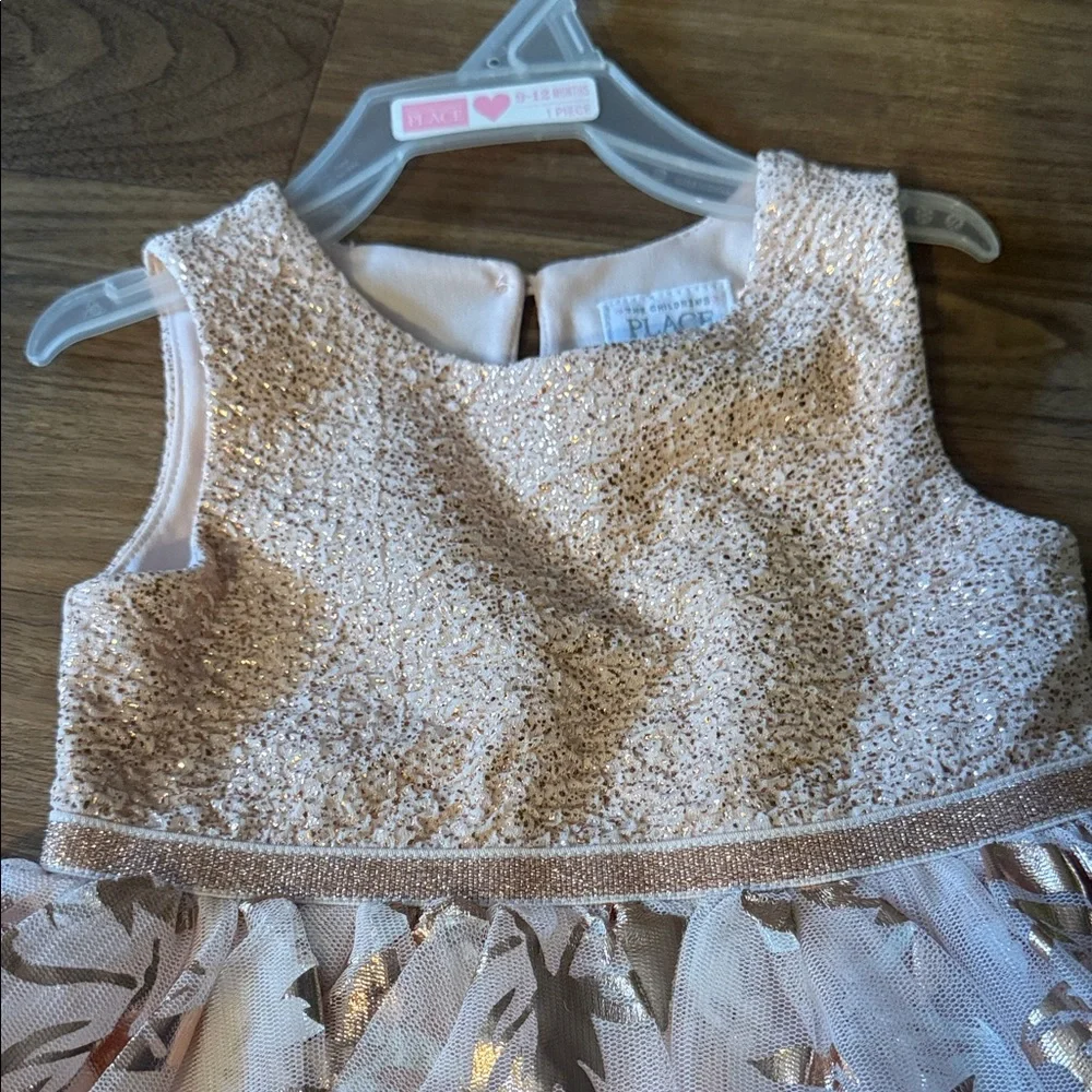 The Children's Place Shimmering Pink and Gold Floral Dress - Picture 2 of 5